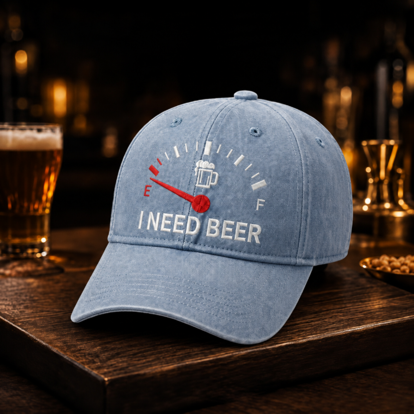 🍺 Baseballkappe mit Stickerei „I NEED BEER“ – Unisex-Gedenkkappe🧢 100 % Baumwolle