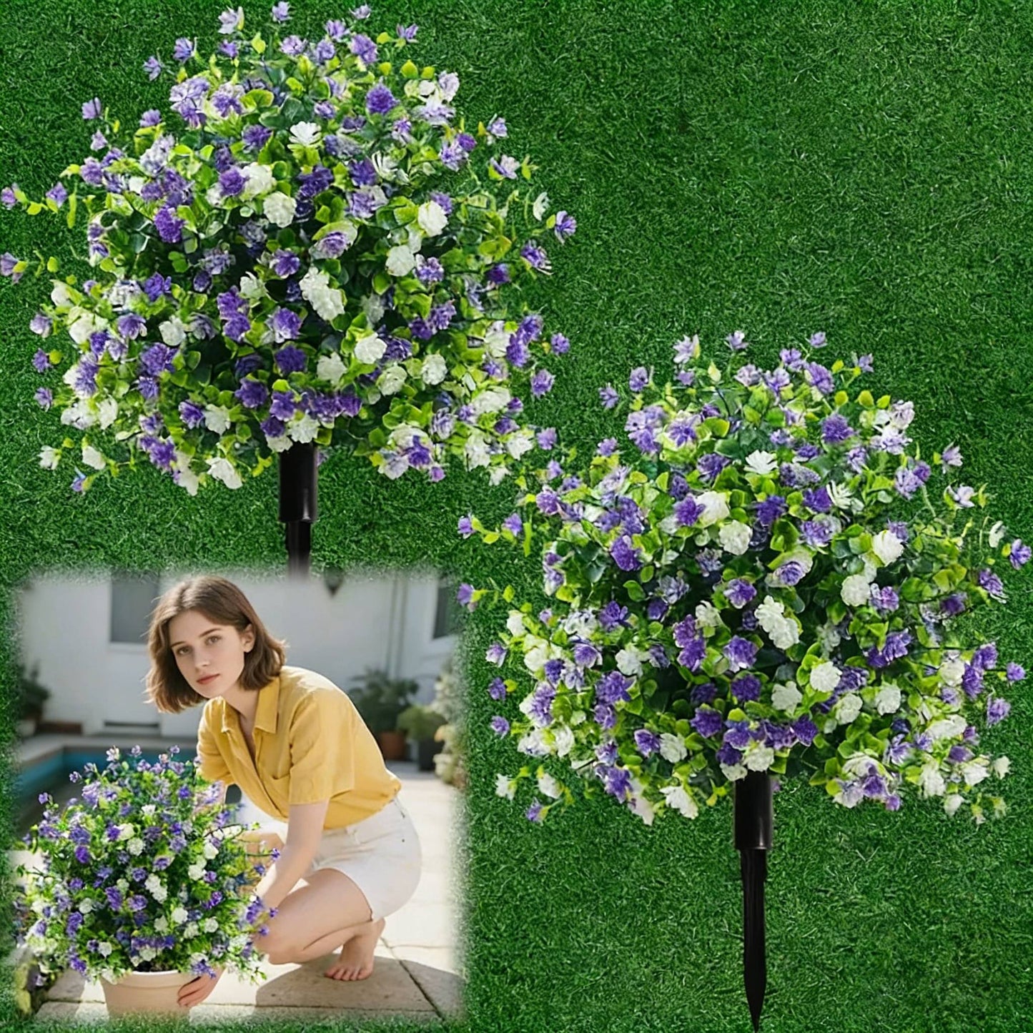 🌸Künstliche Topfbäume mit Erdstiften