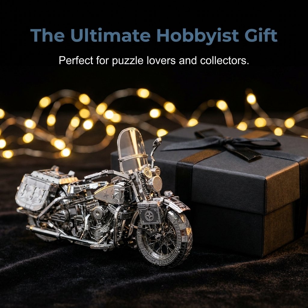 🔥SONDERANGEBOT🔥Silbernes 3D-Metall-Motorrad-Bau-Puzzle