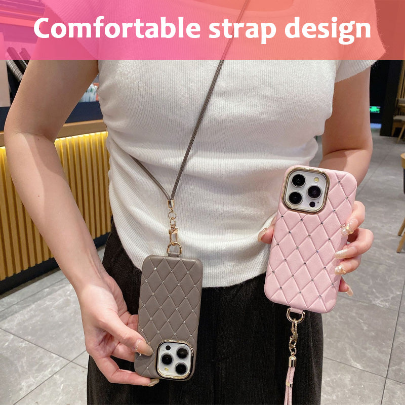 Rautenförmige Handyhülle mit Lederband 💎✨