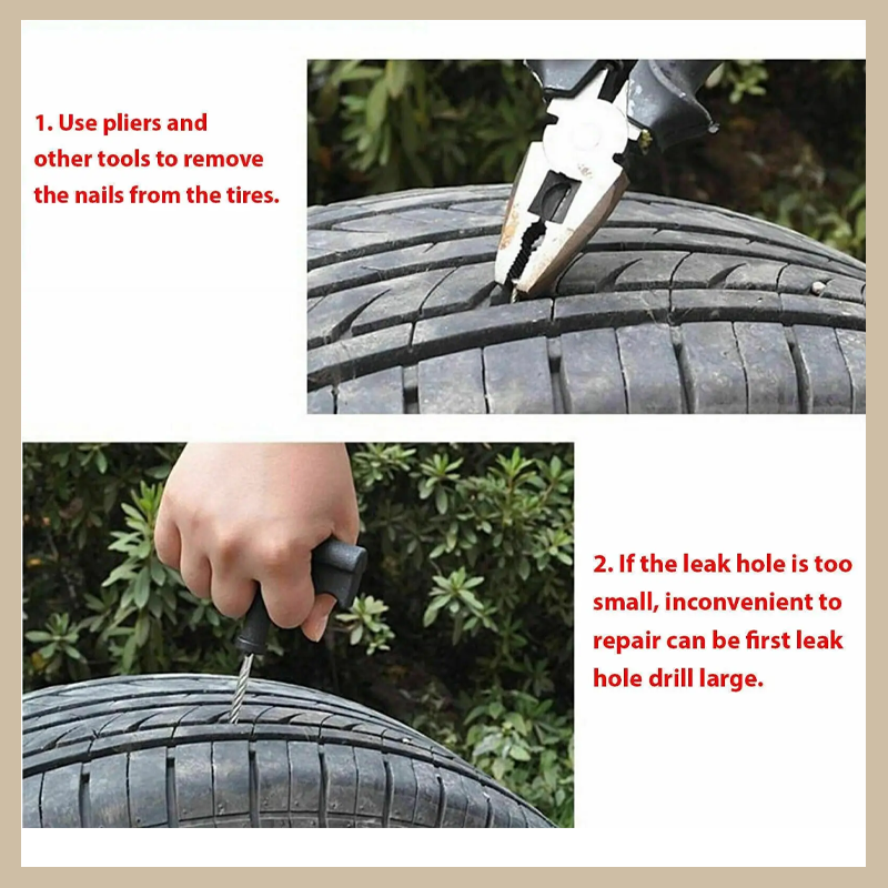 Auto-Notfall-Vakuum-Reifenreparaturwerkzeug 8-teiliges Set