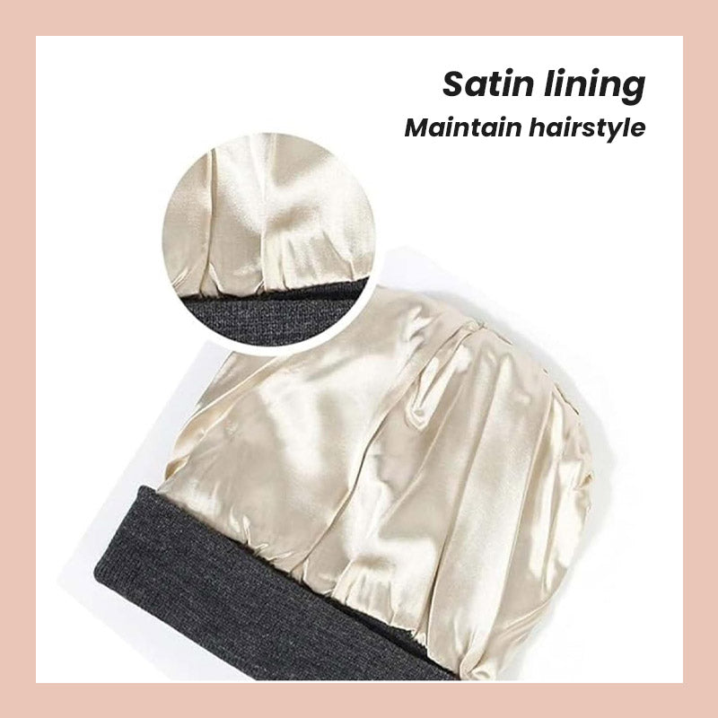 Seidengefütterte Strickmütze für den Winter