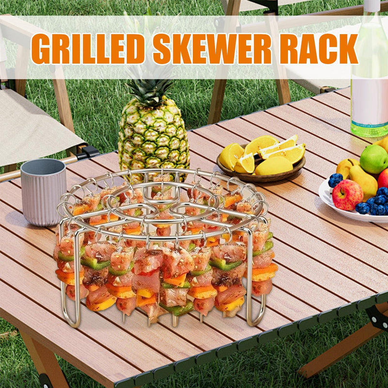 🔥 Spießhalter für Heißluftfritteusen – Vertikaler Kebab-Halter aus Edelstahl für Heißluftfritteusen, Backöfen und selbstgemachte Grill-Snacks🍢