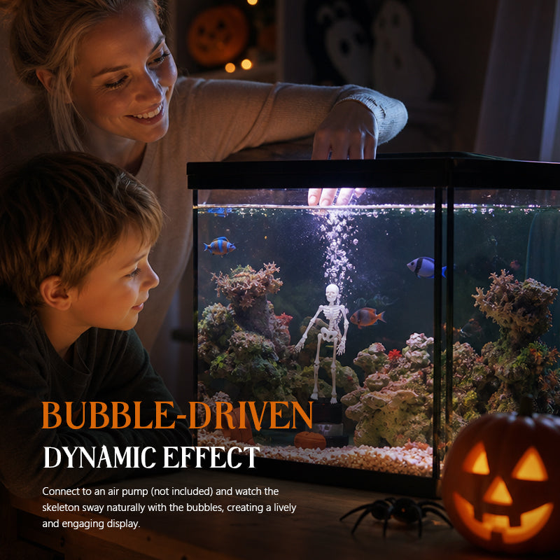 💀 Dynamisches Halloween-Skelett als Aquarium-Dekoration: Luftbetriebene Aquarium-Dekoration!🐠