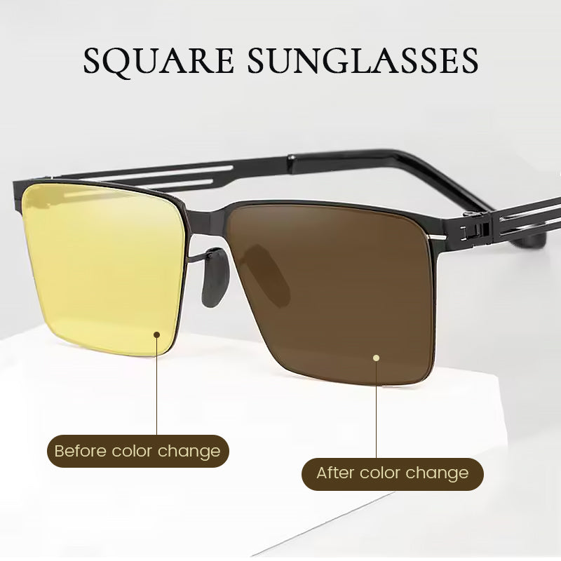 Quadratische Sonnenbrille für Tag und Nacht