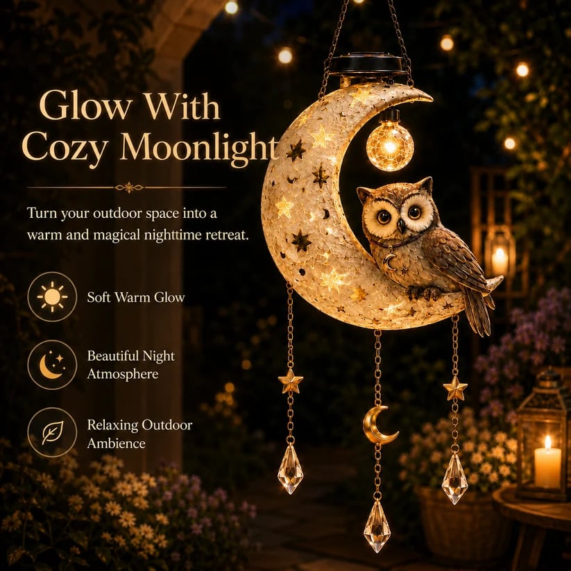 🔥Letzter Tag: 50 % Rabatt – 🌙Solar-Eule-Mond-Gartenleuchte🦉