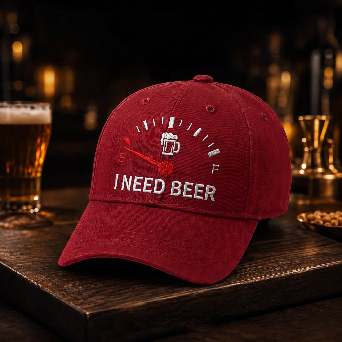 🍺 Baseballkappe mit Stickerei „I NEED BEER“ – Unisex-Gedenkkappe🧢 100 % Baumwolle