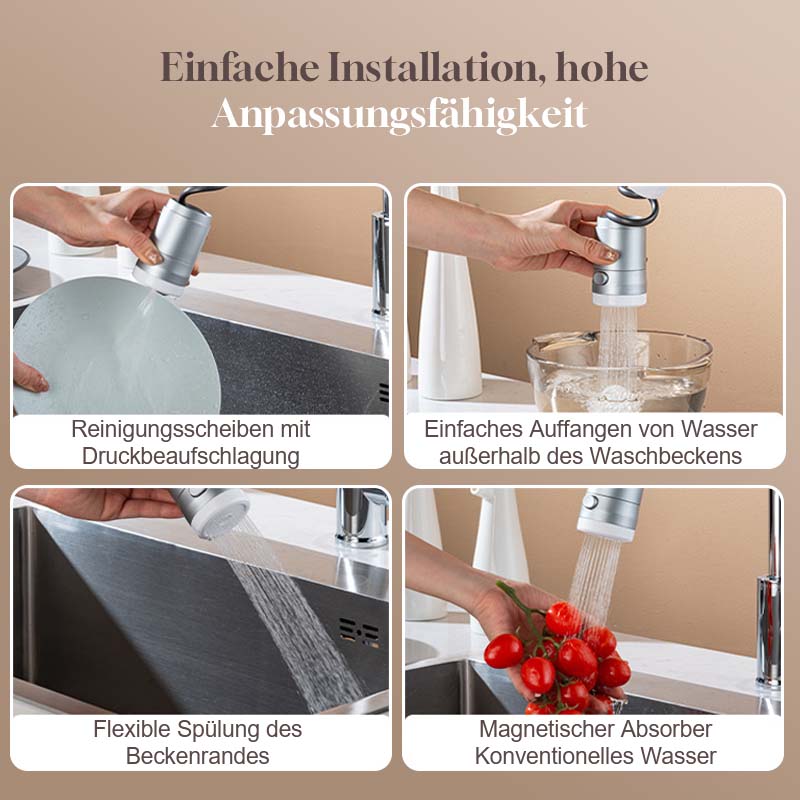 🌟 Versteckbarer Magnetischer Auszieh-Wasserhahn-Erweiterer — Mach deine Küche und dein Badezimmer einfach sauberer und praktischer! ✨