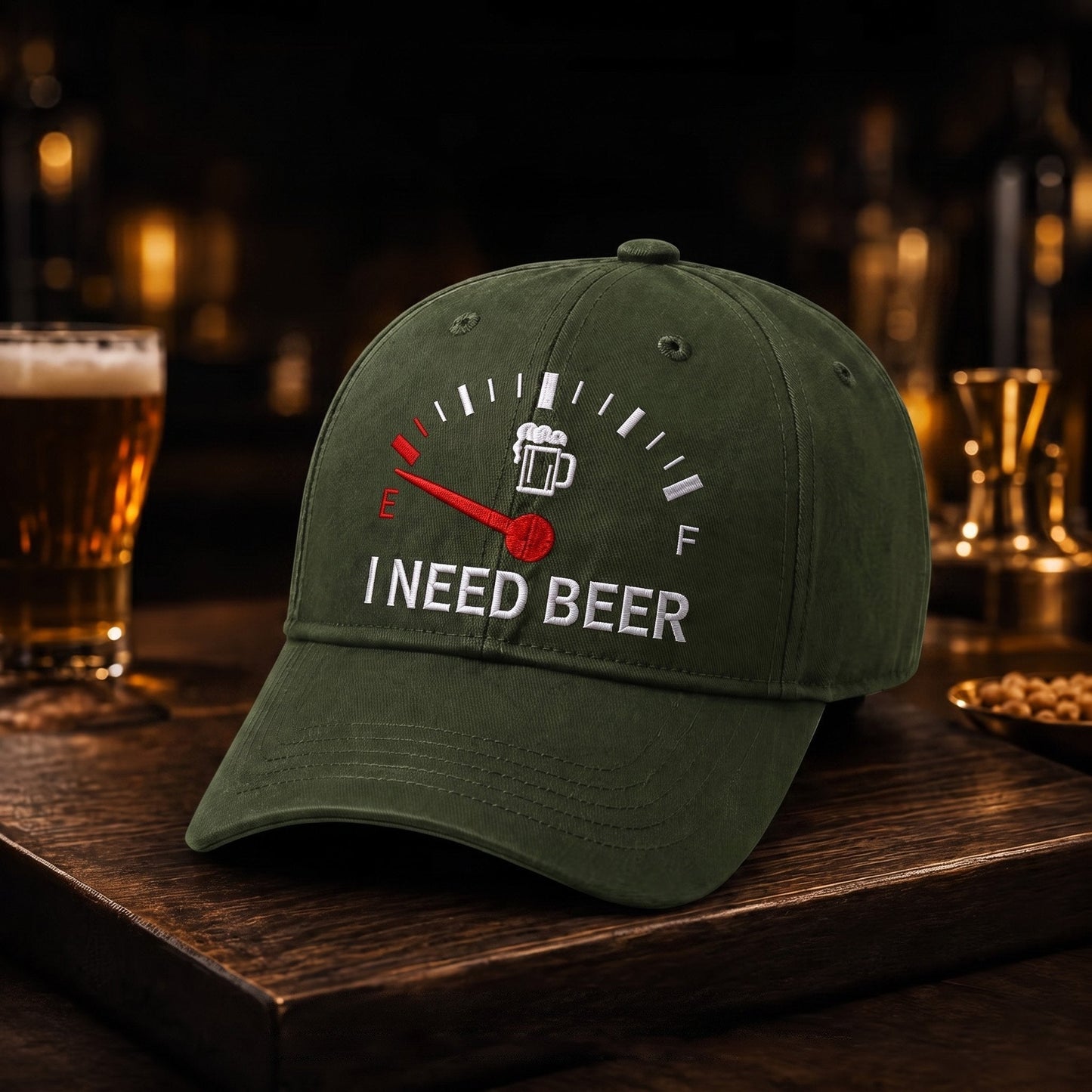🍺 Baseballkappe mit Stickerei „I NEED BEER“ – Unisex-Gedenkkappe🧢 100 % Baumwolle