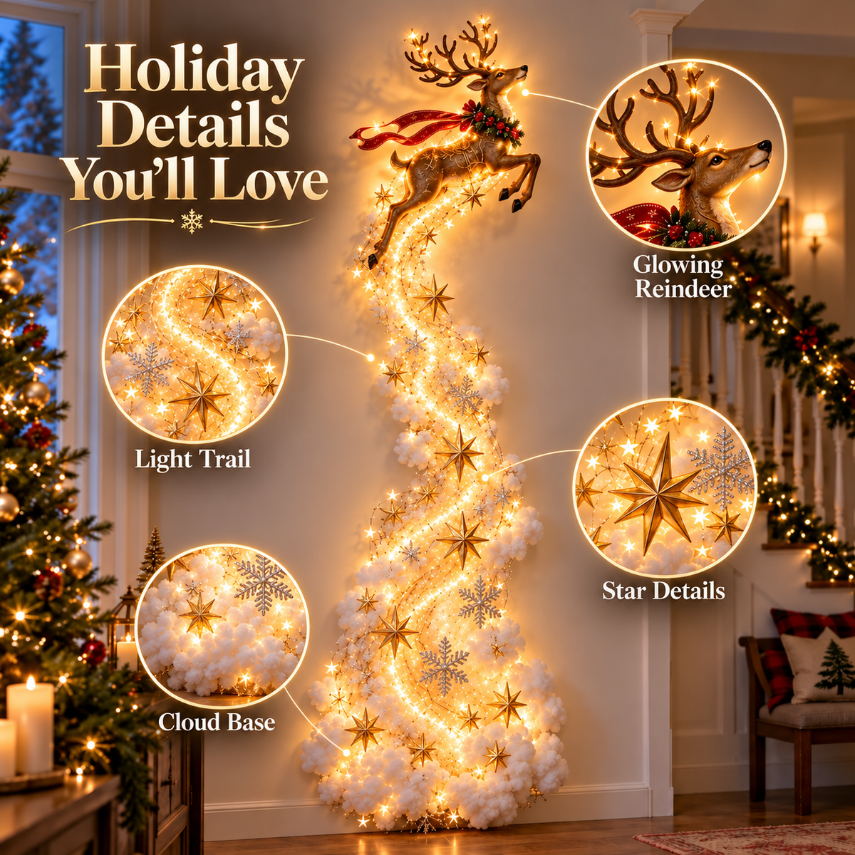✨Wandleuchte „Christmas Magic Trail“ – Ein bisschen Weihnachtszauber direkt an Ihrer Wand✨