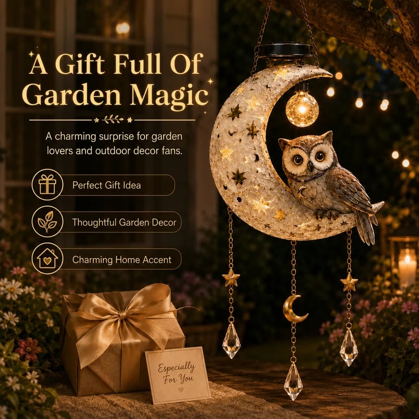 🔥Letzter Tag: 50 % Rabatt – 🌙Solar-Eule-Mond-Gartenleuchte🦉
