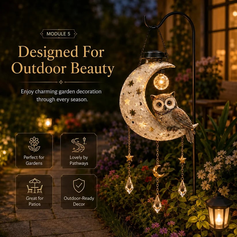 🔥Letzter Tag: 50 % Rabatt – 🌙Solar-Eule-Mond-Gartenleuchte🦉