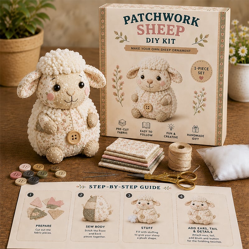 🧵DIY-Patchwork-Tier-Set – Gestalte deine eigenen niedlichen Tiere