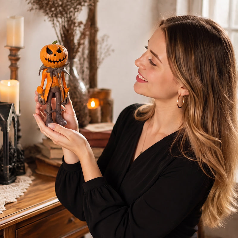 🎃 Halloween-Dekoration: Kürbiskopf-Figur