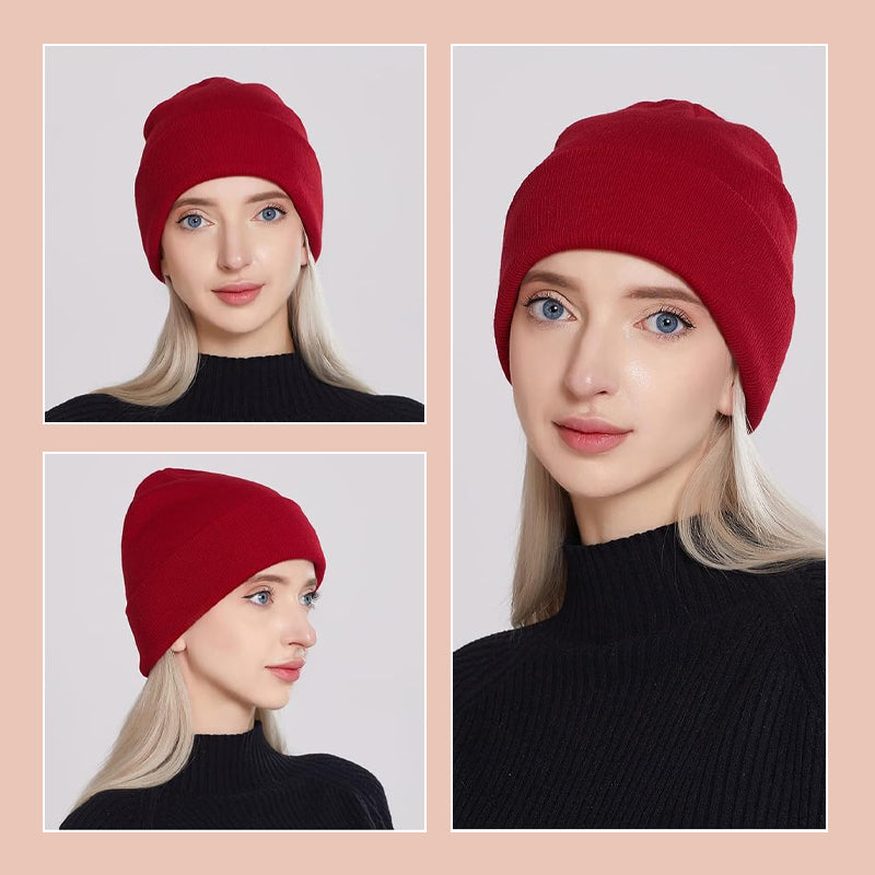 Seidengefütterte Strickmütze für den Winter