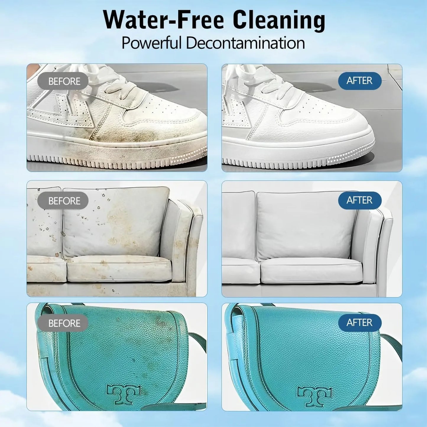 No-Wash Schuh- und Lederreinigercreme – Fleckenentferner mit Schwamm, geeignet für Turnschuhe, Leder und Autoinnenräume