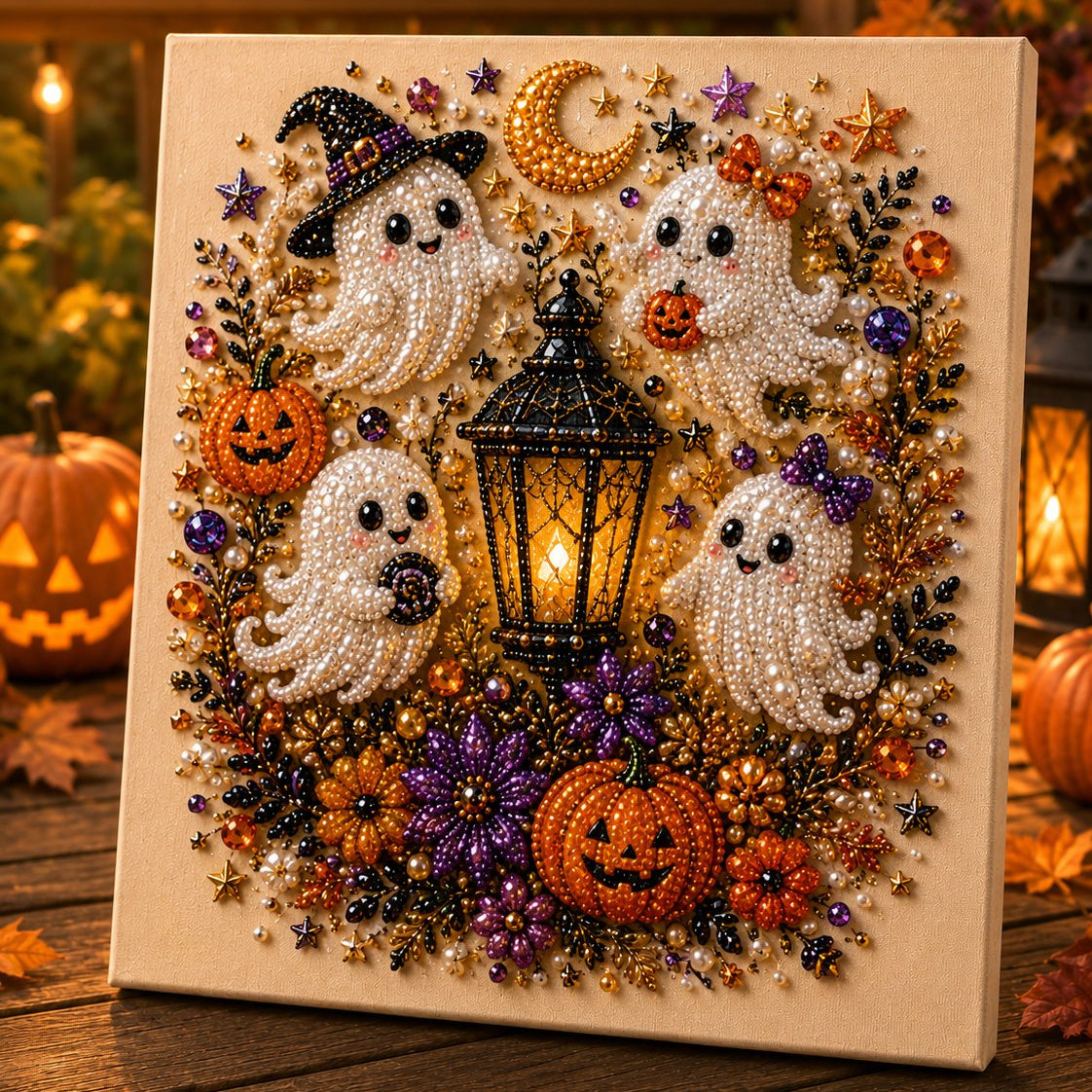 👻✨ Halloween-Perlenkunst-Bastelset – Verwandle winzige Perlen in gruselig-niedliche Kunstwerke