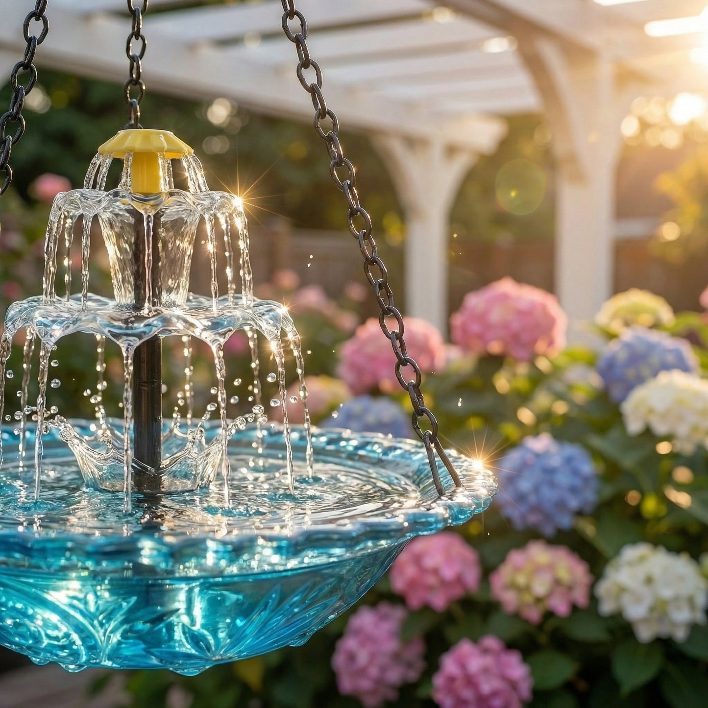 Solar-Kaskaden-Hängevogelbad-Brunnen