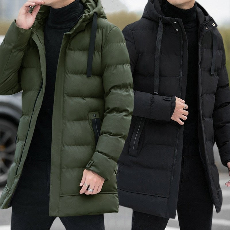 ⌛50 % Rabatt auf alles! ⏰ Gesteppte Herrenjacke mit Kapuze, mittellang 🔥