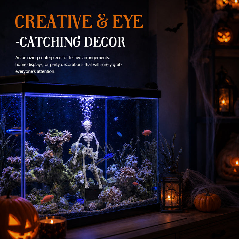 💀 Dynamisches Halloween-Skelett als Aquarium-Dekoration: Luftbetriebene Aquarium-Dekoration!🐠