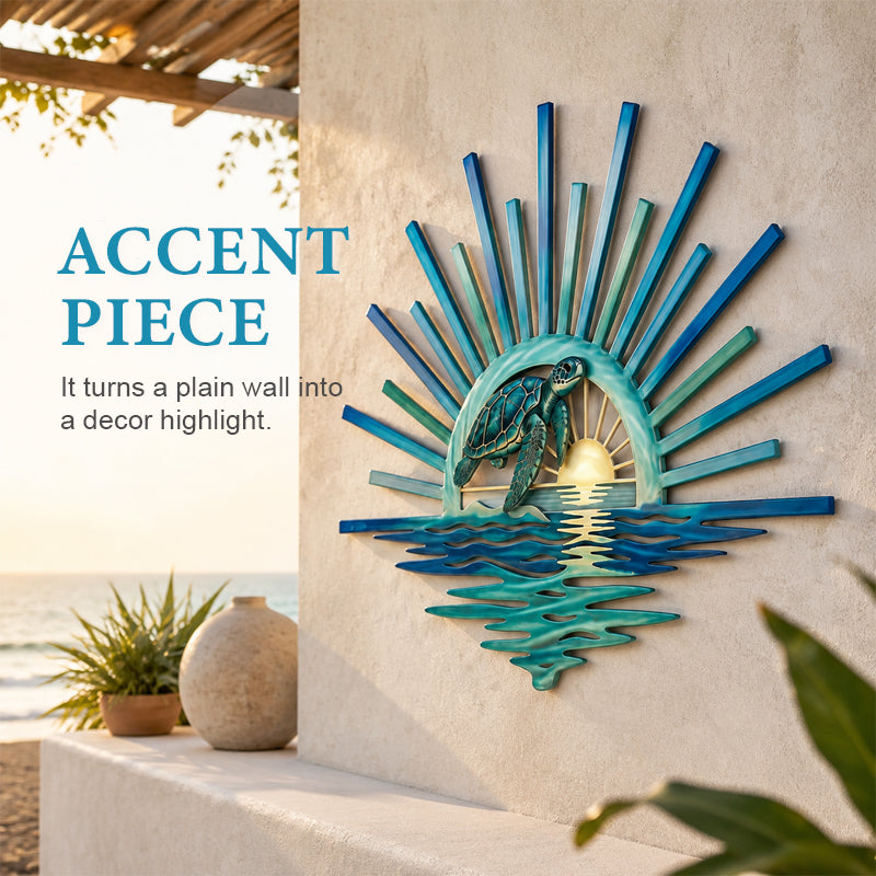 🌅 „Legend of the Sunset Tides“ – Wandbild aus Metall – 🌊 Wandbild aus Metall im Vintage-Marine-Stil