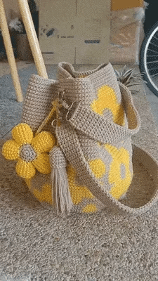 Handgefertigte Häkel-Blumen-Tragetasche 🌼✨