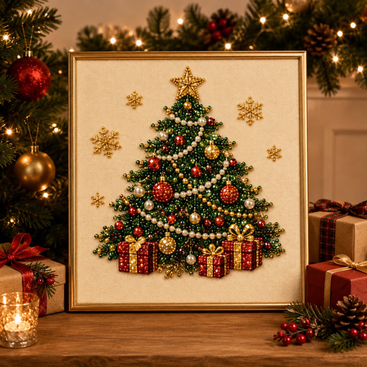 🧘Entspannend & für Anfänger geeignet – 🎨💎DIY-Weihnachts-Perlen-Diamantmalerei-Set