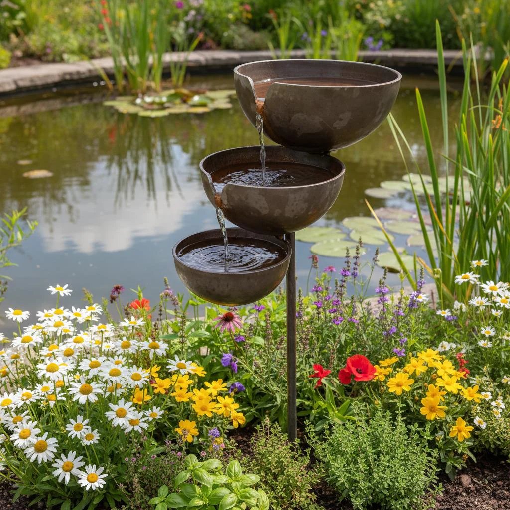 🔥Heißer Sale: 50 % Rabatt🔥Hauchen Sie Ihrem Garten neues Leben ein – ein friedliches, kaskadenförmiges Vogelbad mit Regenfänger, das Gartenbewohner willkommen heißt🌿🐦