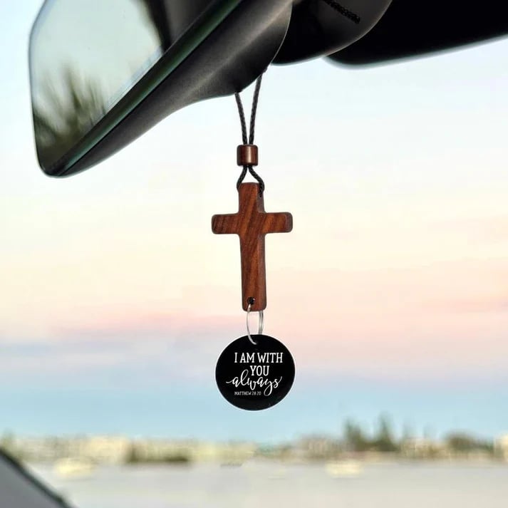 ✝️Bibelvers Auto Rückspiegel Hängendes Kreuz Anhänger