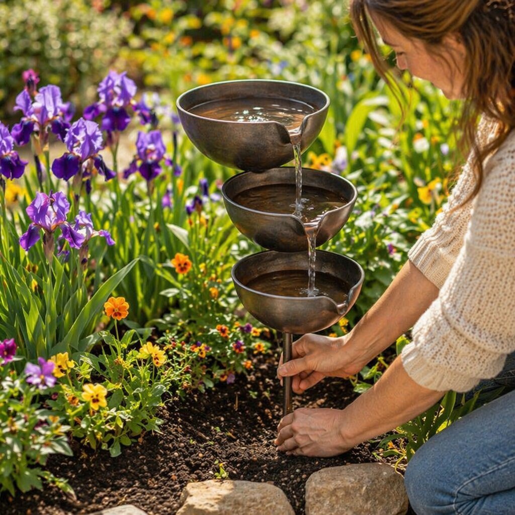 🔥Heißer Sale: 50 % Rabatt🔥Hauchen Sie Ihrem Garten neues Leben ein – ein friedliches, kaskadenförmiges Vogelbad mit Regenfänger, das Gartenbewohner willkommen heißt🌿🐦
