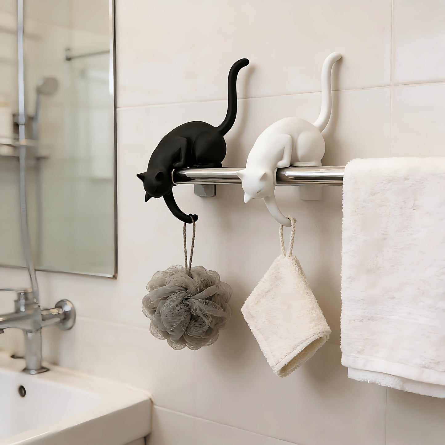 🐈‍⬛ Niedliche Katzen-Haken-Regaldekoration