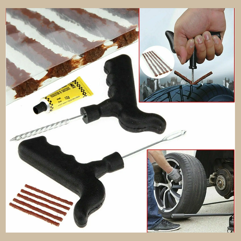 Auto-Notfall-Vakuum-Reifenreparaturwerkzeug 8-teiliges Set