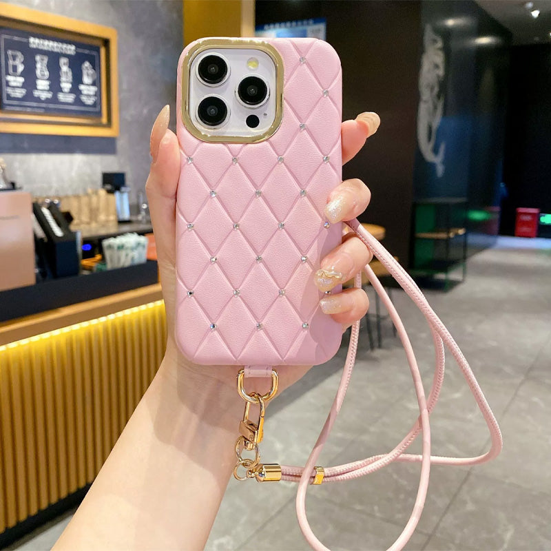 Rautenförmige Handyhülle mit Lederband 💎✨