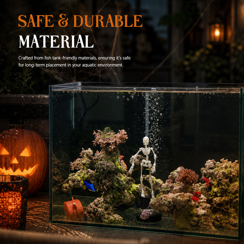 💀 Dynamisches Halloween-Skelett als Aquarium-Dekoration: Luftbetriebene Aquarium-Dekoration!🐠