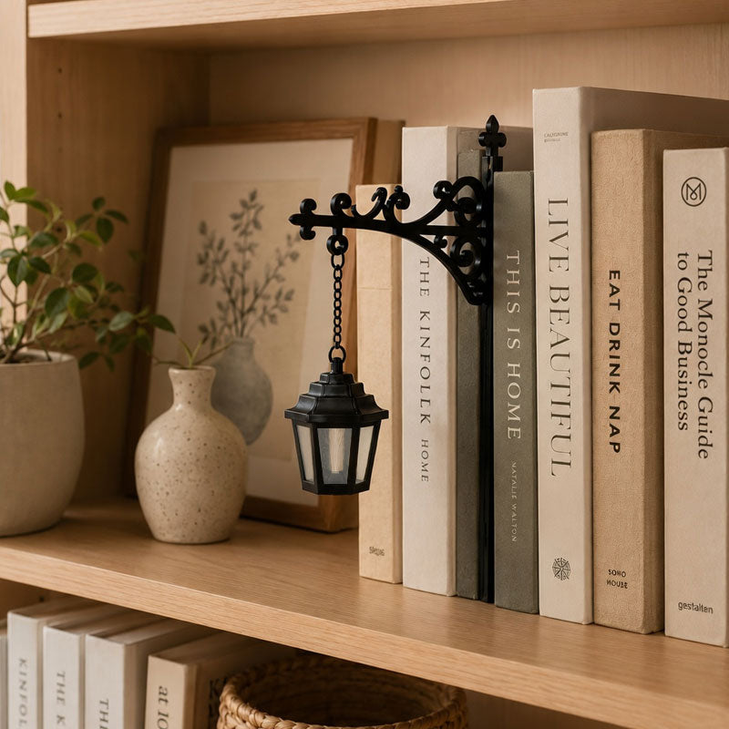 Bücherregal-Laterne – Laterne zur Beleuchtung von Bibliotheksregalen📚✨