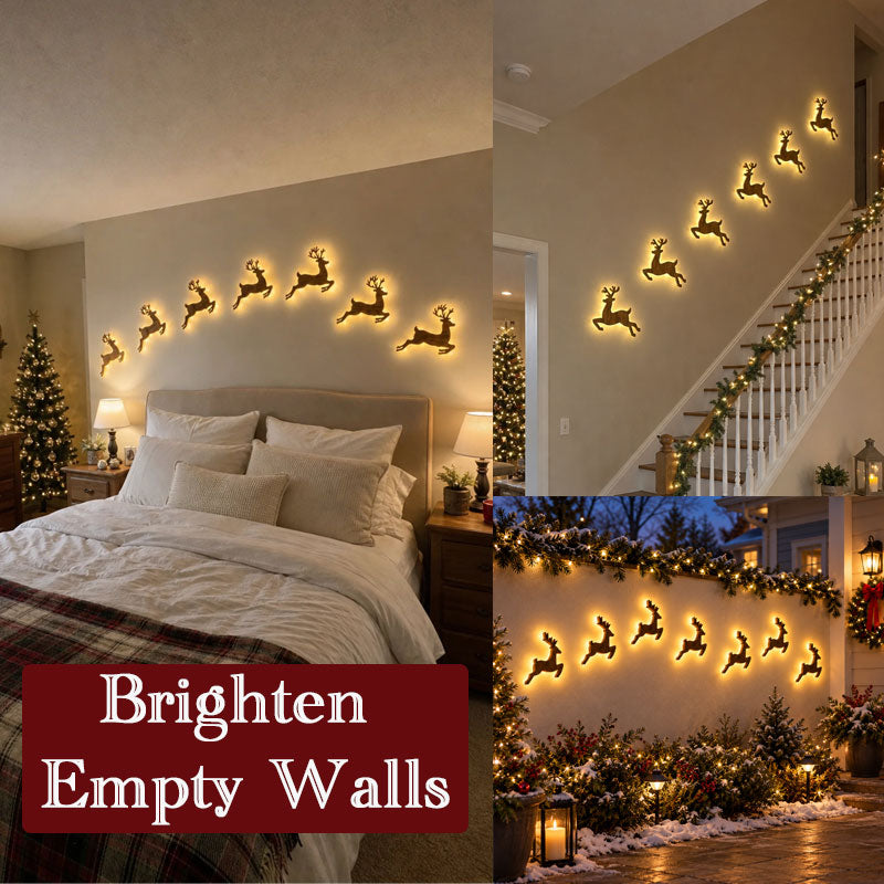 🎄 LED-Wanddekorationen mit Rentieren – ✨Festliche Weihnachtsbeleuchtung