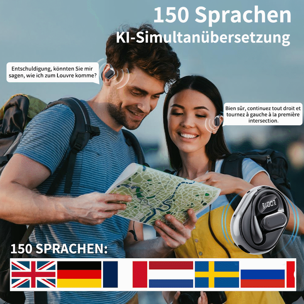 🏆#1 Bestseller ⏰ 49 % RABATT 💎AI-Übersetzung Kabellose OWS Bluetooth 5.4-Ohrhörer (kompatibel mit iOS und Android)