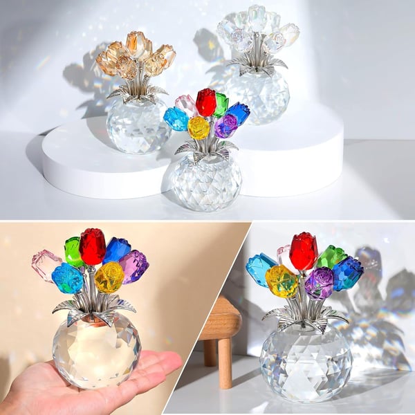 🌈✨ Kristallblumen-Prisma-Vase ✨🌈