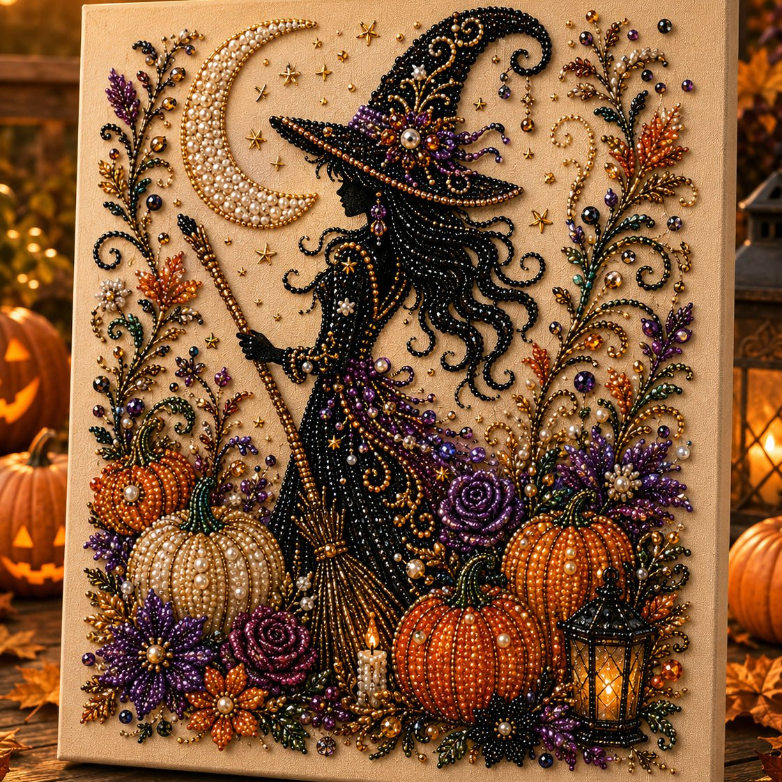 👻✨ Halloween-Perlenkunst-Bastelset – Verwandle winzige Perlen in gruselig-niedliche Kunstwerke