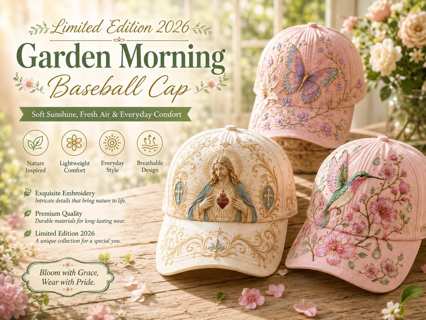 🔥Letzter Tag – 50 % Rabatt 🌸🌿 Garden Morning Cap