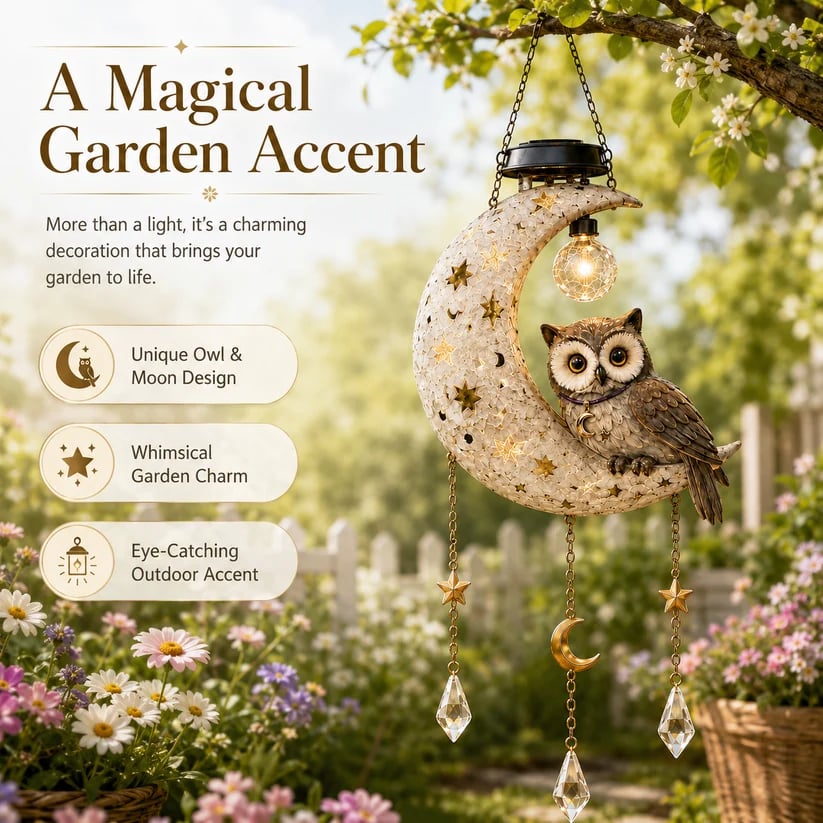 🔥Letzter Tag: 50 % Rabatt – 🌙Solar-Eule-Mond-Gartenleuchte🦉