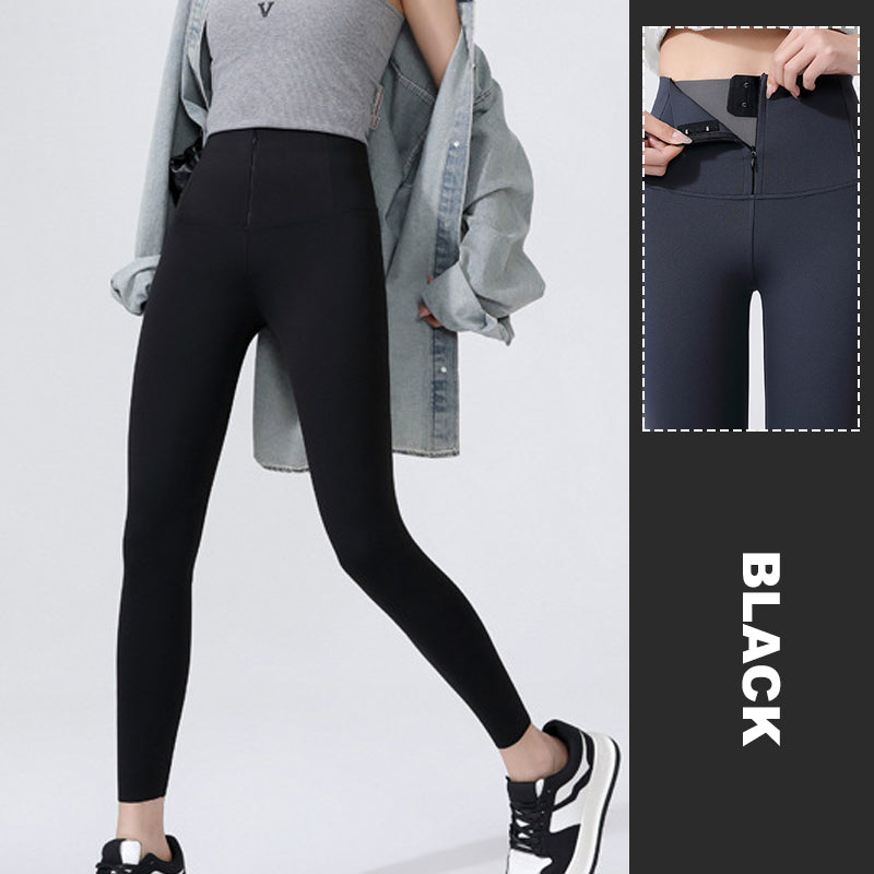 Leggings mit Knöpfen aus verdicktem Fleece