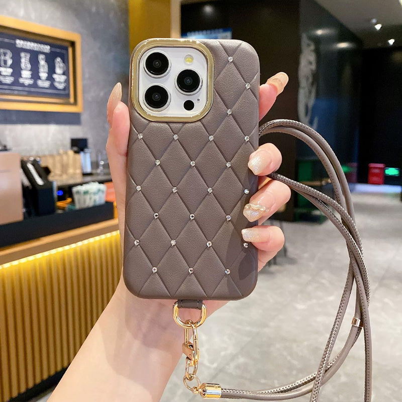 Rautenförmige Handyhülle mit Lederband 💎✨