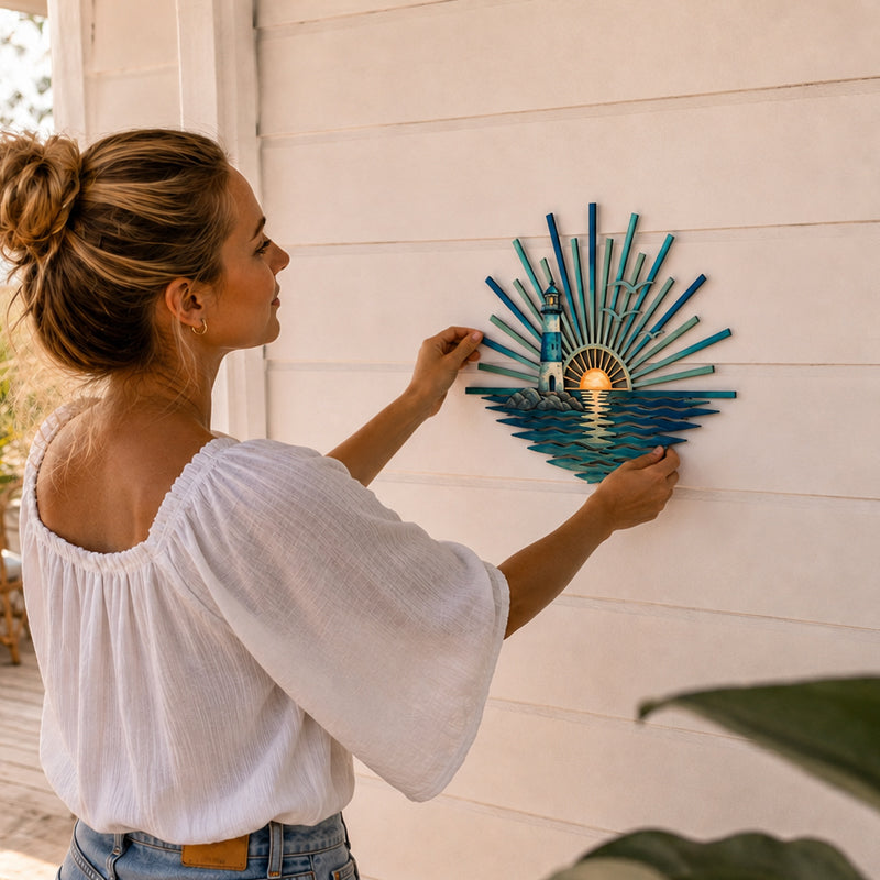 🌅 „Legend of the Sunset Tides“ – Wandbild aus Metall – 🌊 Wandbild aus Metall im Vintage-Marine-Stil