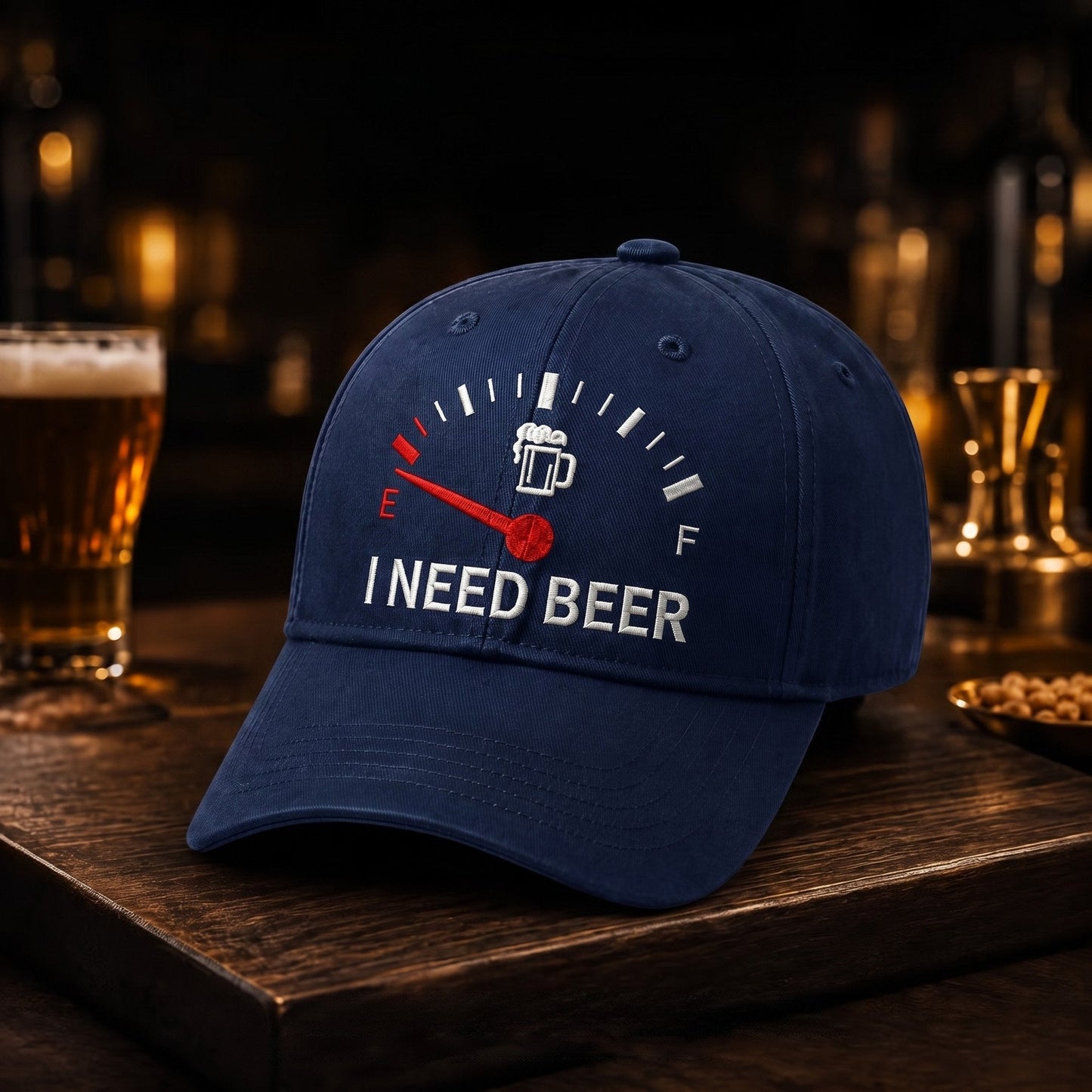 🍺 Baseballkappe mit Stickerei „I NEED BEER“ – Unisex-Gedenkkappe🧢 100 % Baumwolle