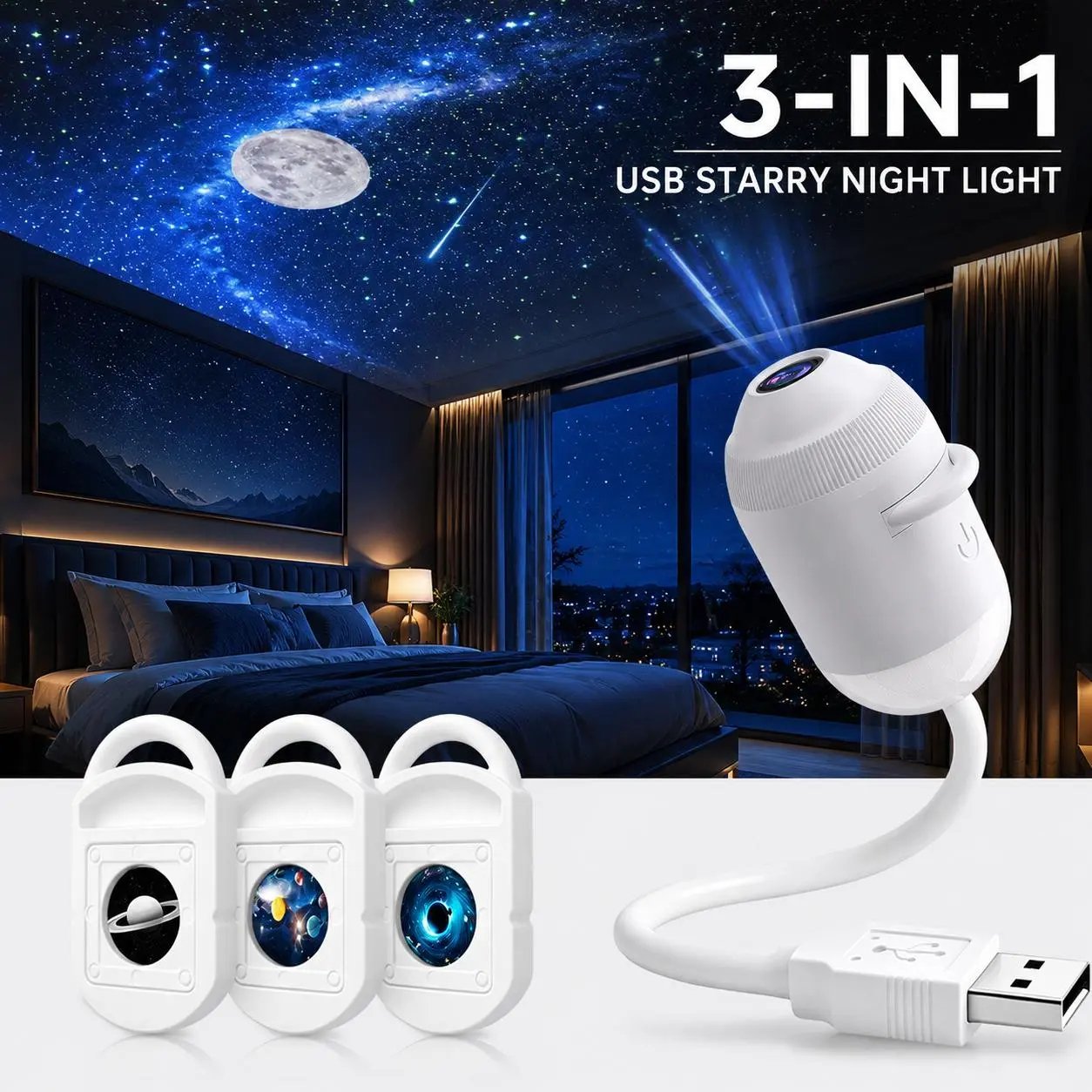 ✨ Plug-and-Play-HD-Sternprojektor