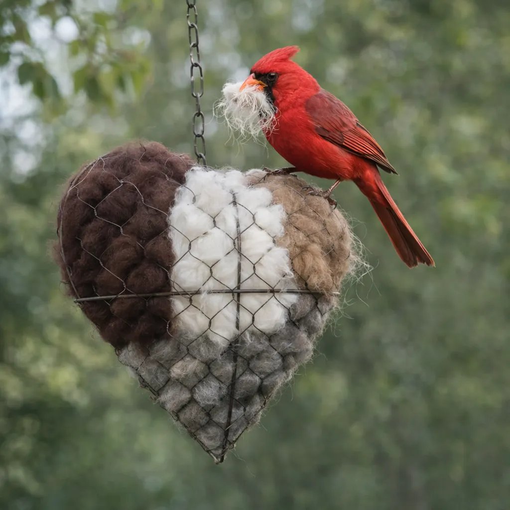 🕊️ Handgefertigtes Vogelnest aus Alpakawolle in Herzform