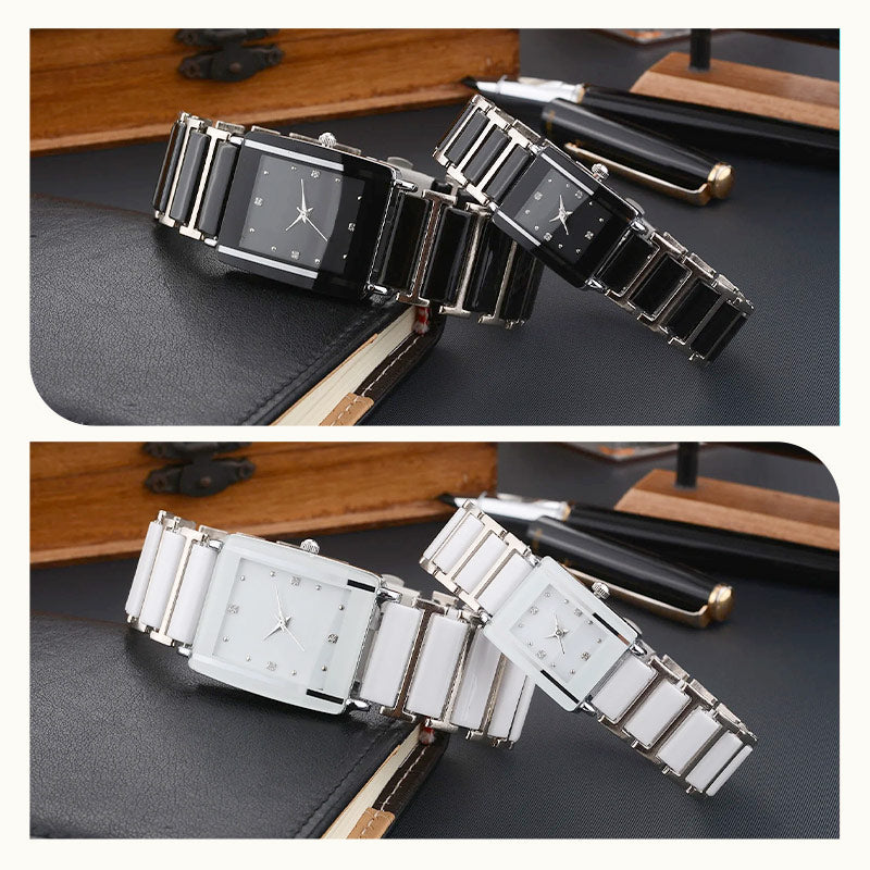 ⌚Modische quadratische Quarzuhr aus Keramik
