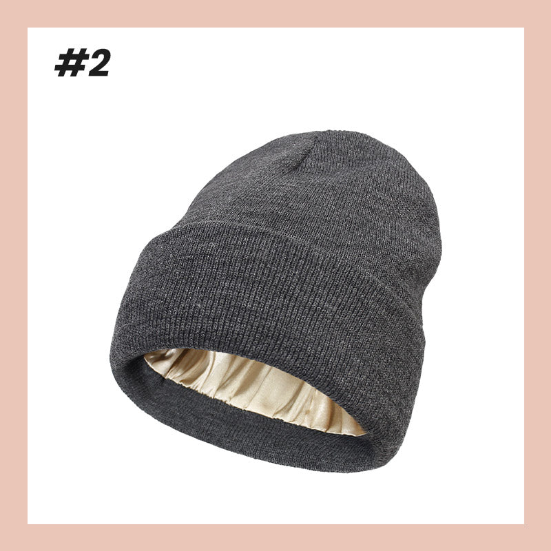 Seidengefütterte Strickmütze für den Winter