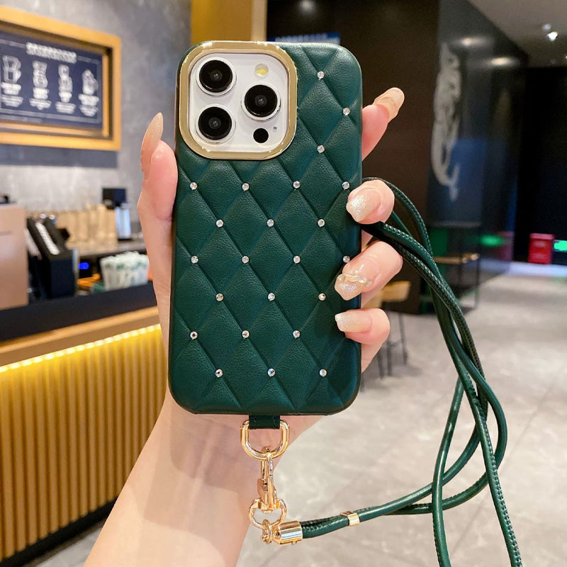 Rautenförmige Handyhülle mit Lederband 💎✨